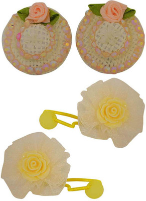 

Maayra 2 Daily Wear clips, 2 Rubber Band Hair Accessory Set(Yellow)