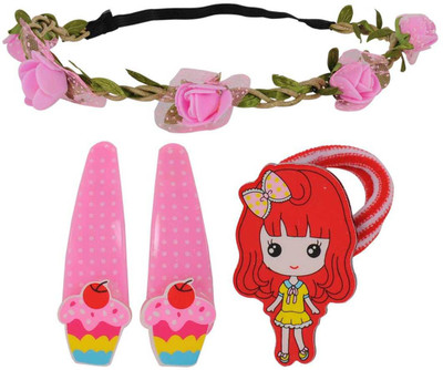 

Maayra 1 Tiara, 2 Daily Wear clips, 1 Rubber Band Hair Accessory Set(Multicolor)