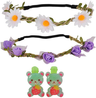 

Maayra 2 Tiaras, 2 Daily Wear clips Hair Accessory Set(Multicolor)
