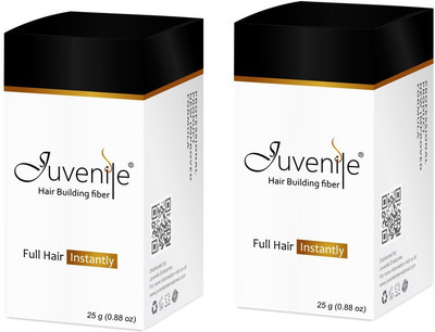 

Juvenile Hair Fiber Hair Volumizers Hair Building Fiber Pack Of 2 Dark Brown 25gm JVNLHFDB25PO2 Extreme Hair Volumizer Powder(50 g)