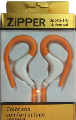

Zipper Zipper Wired Headset with Mic(Orange, On the Ear)