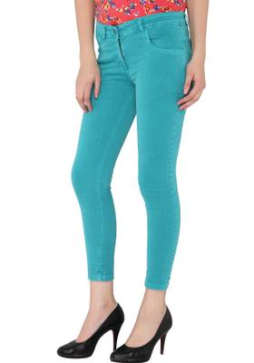 Bedazzle Regular Women's Green Jeans