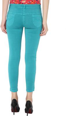 Bedazzle Regular Women's Green Jeans