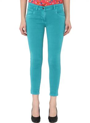 Bedazzle Regular Women's Green Jeans