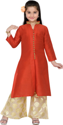 

Adiva Girls Festive & Party Kurta and Pallazo Set(Red Pack of 1
