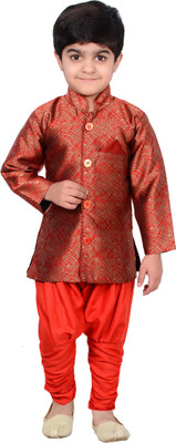 

Nikky Fashion Boys Festive & Party Kurta and Breeches Set(Maroon Pack of 1