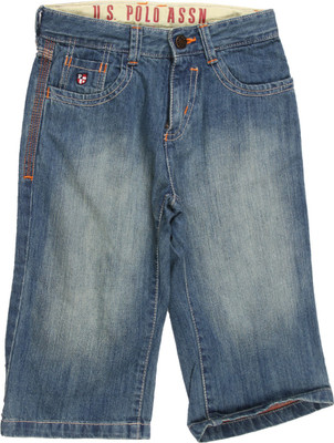 

US Polo Kids Short For Boys Casual Solid Cotton, Lt. blue