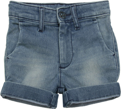 

United Colors of Benetton Short For Boys Casual Solid Cotton Polyester Blend(Blue, Pack of 1, 901