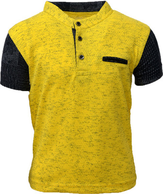 

Crux & Hunter Boys Solid Cotton T Shirt(Yellow, Pack of 1