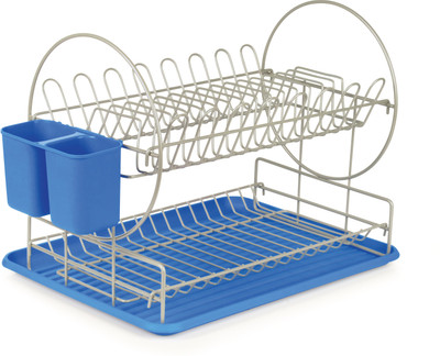 

Bonita Kisha Two Tier Dish Rack Plastic, Steel Kitchen Rack(Blue)