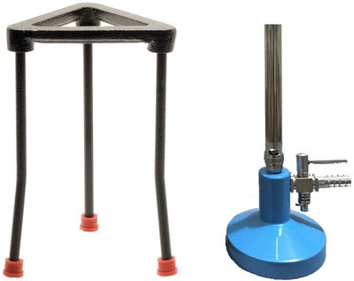 

Labpro tripod stand and Bunsen Burner with stop cock(Multicolor)