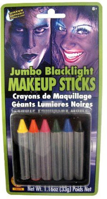 

Rubies Jumbo Blacklight Makeup Sticks(Pack of 6)