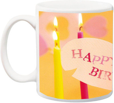 

ME&YOU Gift For Happy Birthday/Mom/Dad/Brother/Sister/Friend/Lover/Wife/Husband/Grandpa/Grandmaa;Happy'Birthday Special Yollow HD Printed Ceramic Mug(325 ml), Multicolor