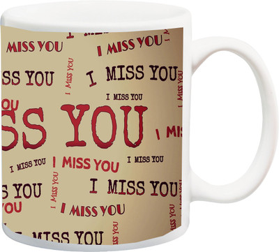 

ME&YOU Gift for Husband/Wife/Boyfriend/Girlfriend/Couple On Valentine's Day I Miss you And Kiss You 3D Printed Ceramic Mug(325 ml), Multicolor