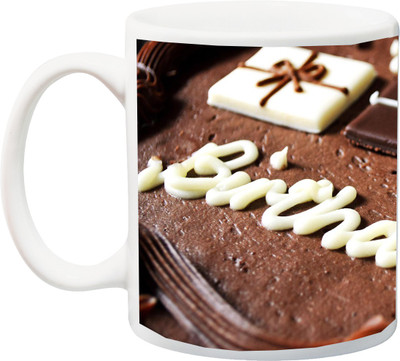 

ME&YOU Gift For Happy Birthday/Mom/Dad/Brother/Sister/Friend/Lover/Wife/Husband/Grandpa/Grandmaa;Happy'Birthday Special Cake Chocolaet HD Printed Ceramic Mug(325 ml), Multicolor