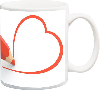 

ME&YOU Gift for Husband/Wife/Boyfriend/Girlfriend/Couple On Valentine's Day I love you Special beautiful Orenge Color 3D Printed Ceramic Mug(325 ml), Multicolor