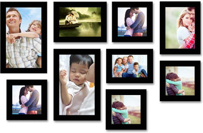 

Happy Furniture MDF Photo Frame(Black, 9 Photos)