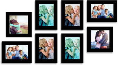 Happy Furniture MDF Photo Frame(Black, 8 Photos)