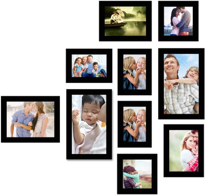 

Happy Furniture MDF Photo Frame(Black, 10 Photos)