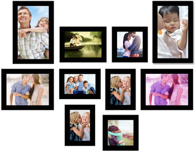 

Happy Furniture MDF Photo Frame(Black, 10 Photos)