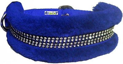 

Petshop7 High Quality & Stylish Nylon Fur Dog Collar -0.75 Inch - Size (Blue). Neck Size ( 15-18.50 inch) Dog Everyday Collar(, Blue