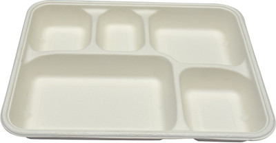 

Ezee ECO FRIENDLY 5 COMPARTMENT FOOD TRAY 10pcs (Pack of 2) Tray Set(Pack of 2)