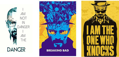 

Vprint Combo pack of 3 Breaking Bads Wall Poster TV Series ,(12X18) Paper Print(18 inch X 12 inch, Rolled)