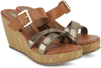 

Bata Women Gold Wedges