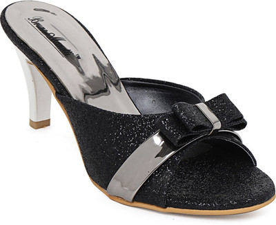 Bruno Manetti Women Black:Silver Heels