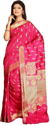 Rachit Woven Kanjivaram Art Silk Saree(Gold, Pink)