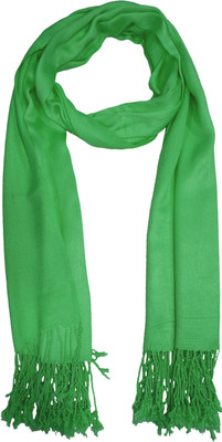 URBAN-TRENDZ Satin Blend Solid Women Shawl(Green)