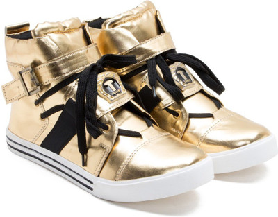 

Zixer Imported Synthetic Leather Sneakers For Men(Gold, Glittery gold