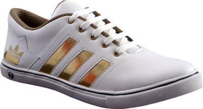 

PISHOPPERS Corporate Casuals For Men(White, Gold