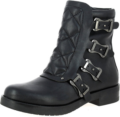 

Saint G WOMEN BLACK LEATHER ANKLE BOOT Boots For Women(Black