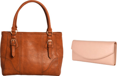 

Lychee Bags Women Casual Brown, Pink PU Tote