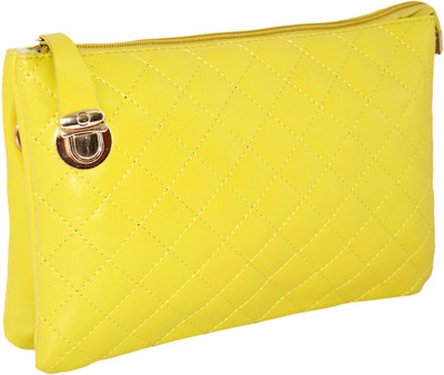 

Quick Fashion Women Evening/Party Yellow PU Sling Bag