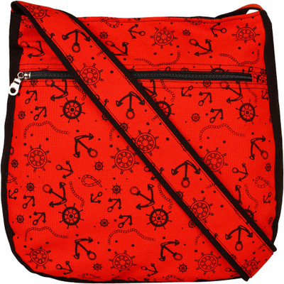 

Anekaant Women Casual Red Canvas Sling Bag