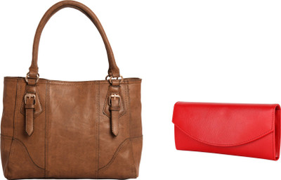 

Lychee Bags Women Casual Brown, Red PU Tote