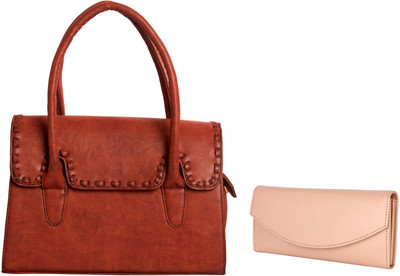 

Lychee Bags Women Casual Brown, Pink PU Satchel