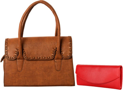 

Lychee Bags Women Casual Brown, Red PU Satchel