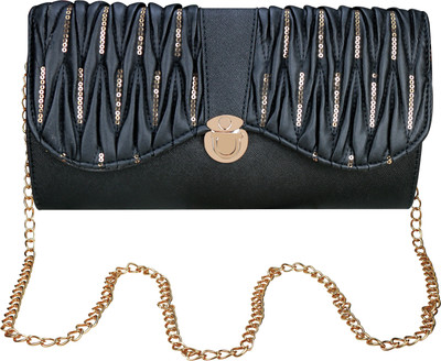 

Quick Fashion Women Evening/Party Black PU Sling Bag