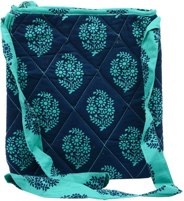 

Bagaholics Girls Casual Green, Blue Cotton Sling Bag, Blue;green