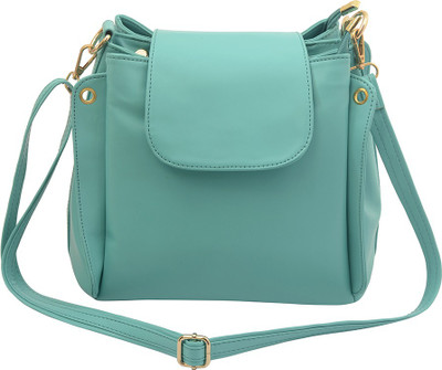 Deniza Women Casual Green Leatherette Sling Bag