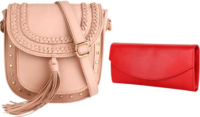 

Lychee Bags Women Casual Pink, Red PU Sling Bag