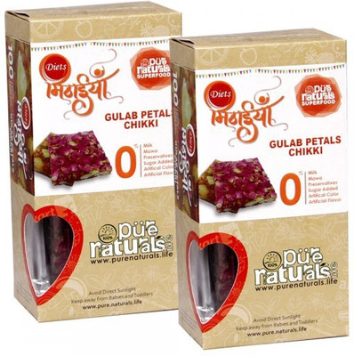 

Purenaturals Diets Chikki Gulab Petals Chikki- Set of 2(200 g, Pack of 2)