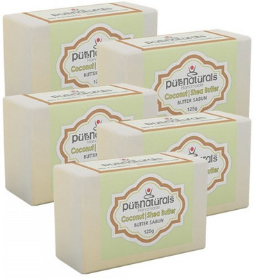

Pure Naturals Butter Soap Coconut | Shea Butter-Set of 5(625 g, Pack of 5)