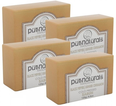 

Pure Naturals Hand Made Soap Black Pepper | Ginger Cinnamon-Set of 4(500 g, Pack of 4)