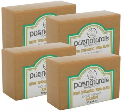 

Pure Naturals Hand Made Soap Neem | Turmeric | Neem Leafs-Set of 4(500 g, Pack of 4)