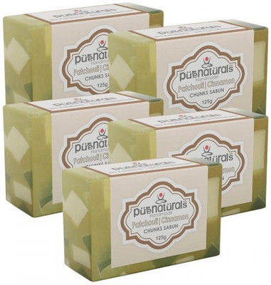

Pure Naturals Chunks Soap Patchouli | Cinnamon-Set of 5(625 g, Pack of 5)