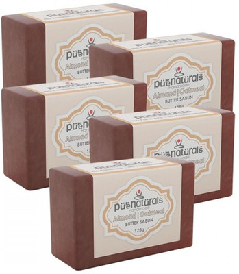 

Pure Naturals Butter Soap Almond | Oatmeal-Set of 5(625 g, Pack of 5)